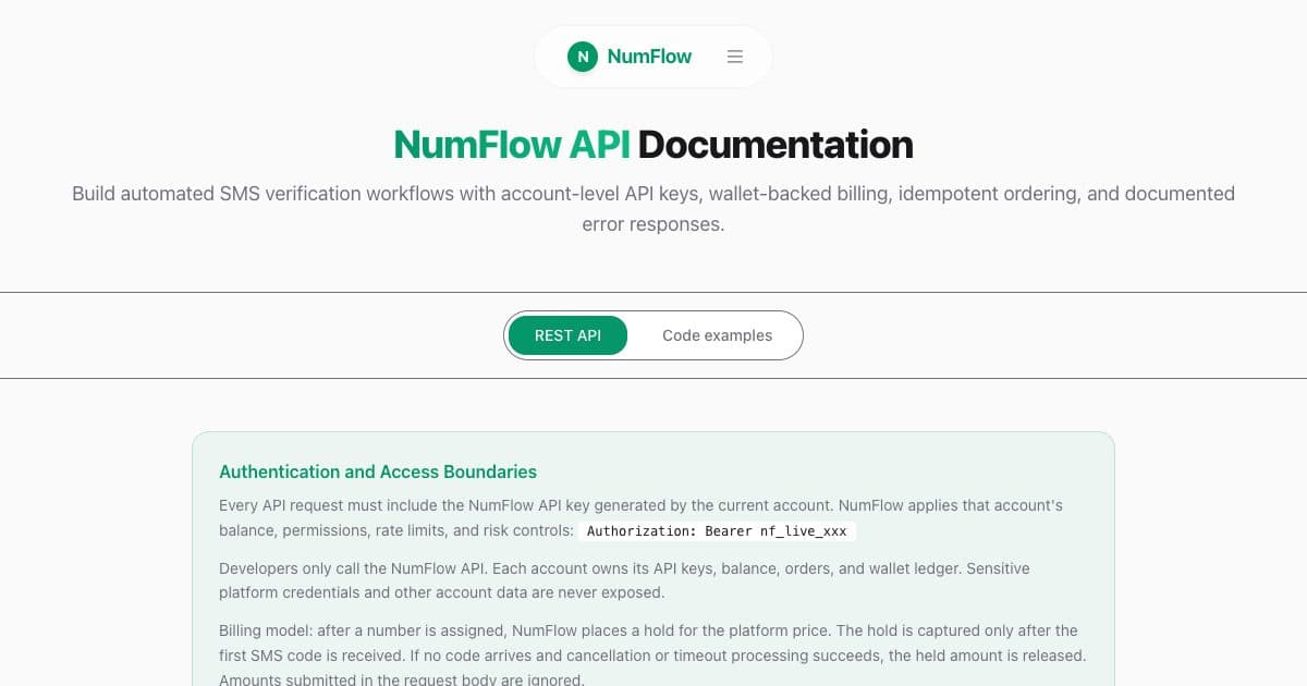 Current NumFlow interface related to Bulk SMS Verification: Designing a Controlled API Workflow