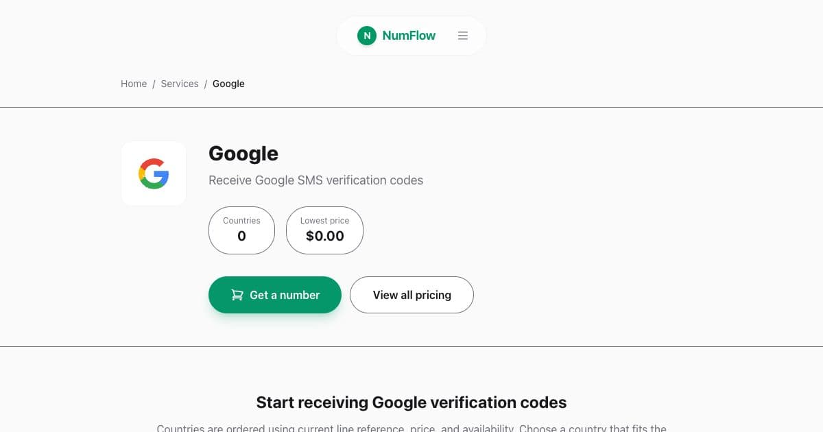 Current NumFlow interface related to Google Verification Code Not Received: Common Causes