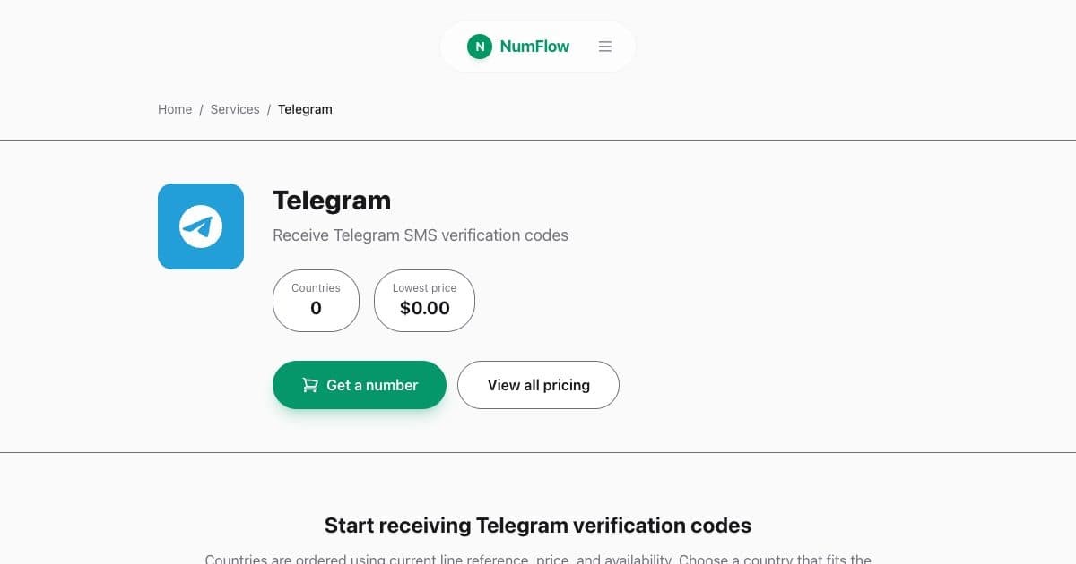 Current NumFlow interface related to Telegram Code Not Received: Checks Before You Retry