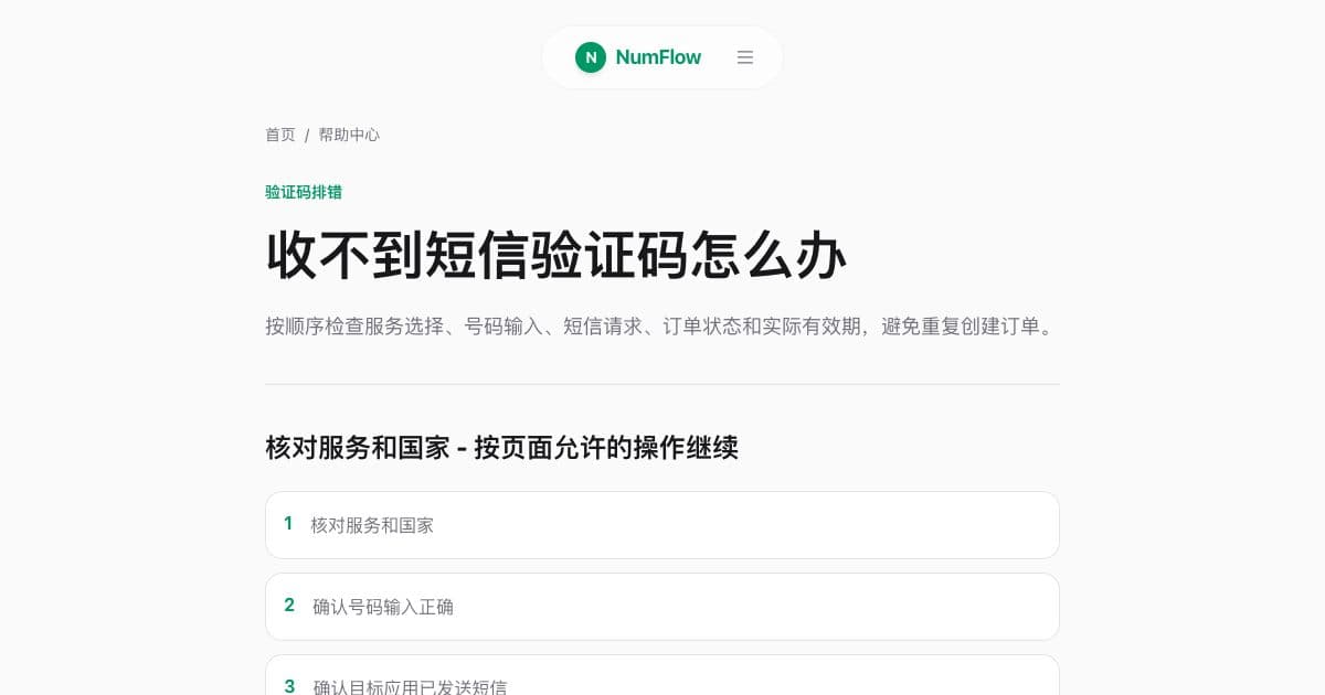 与“短信订单状态指南：等待、已接收、取消与过期”相关的 NumFlow 当前界面